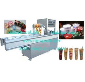 ماكينة تعبئة وتقفيل اكواب القهوة المثلجة الاوتوماتيكية موديل 701 المقدمة من شركة نسر الشرق ماكينات تعبئة وتغليف
