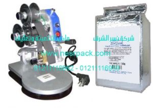 ماكينة طباعة تاريخ الانتاج وتاريخ الصلاحية على أكياس الخميرة