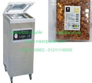 ماكينة تغليف اللوز بالفاكيوم شفط هواء بغرفة واحدة استانليس تيل موديل 602